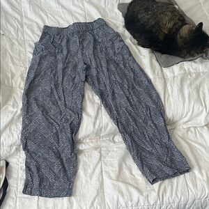 Urban Outfitters Navy & White Geometric Wide Leg Pants